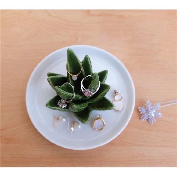 Aloe Ring Holder,Cactus Ring Dish,Jewelry Holder Trinket Tray forJewelery - Picture 2 of 6